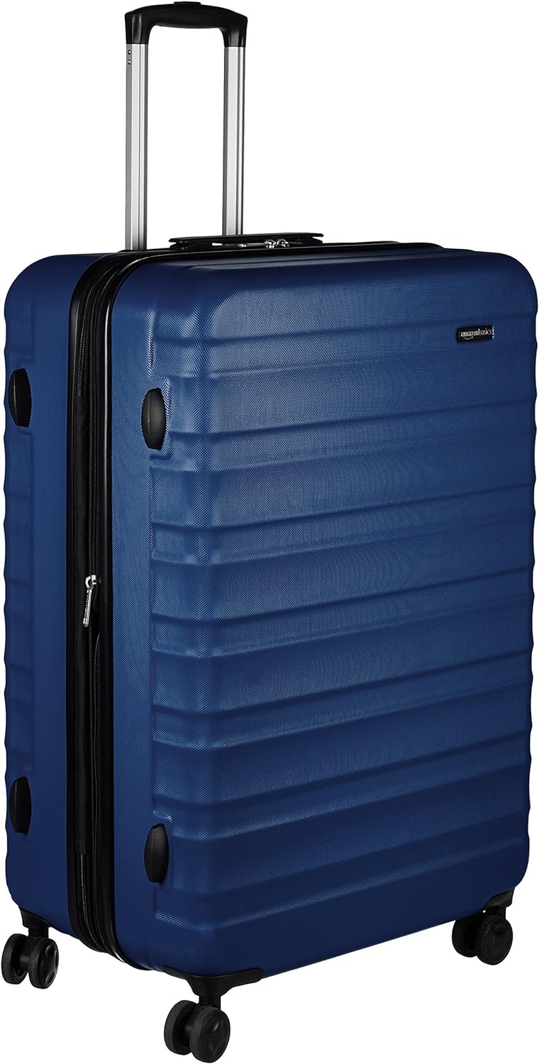 Valise de voyage à roulettes pivotantes, Bleu marine, 78 cm par Amazon Basics  Mots-clés :